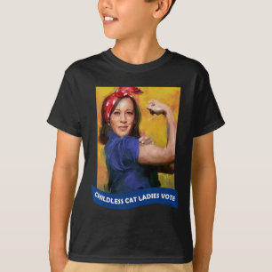 Cat Dam Vote Kamala 2024 Rosie the Riveter T Shirt