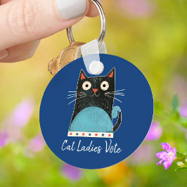 Cat Dam Vote Script Rustic Cute Bold Val Nyckelring