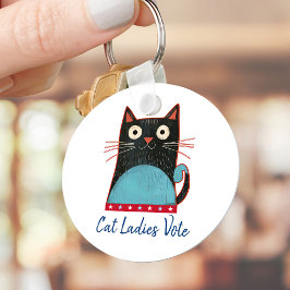 Cat Dam Vote Script Rustic Fold Cute Patriotic Nyckelring