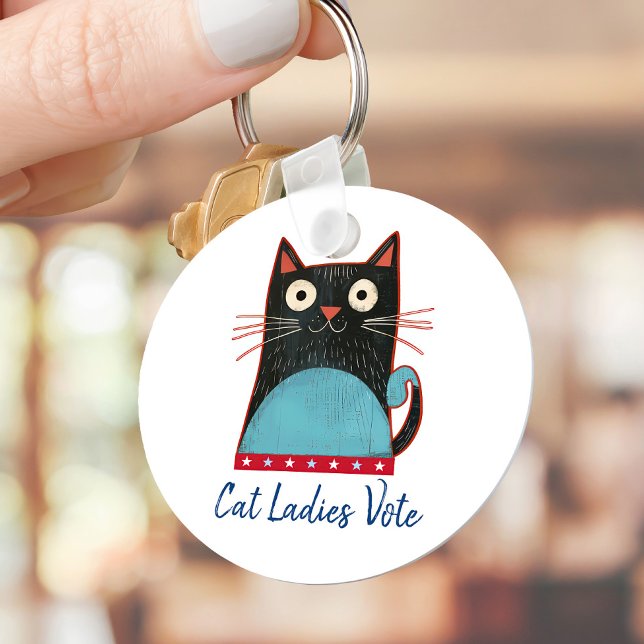 Cat Dam Vote Script Rustic Fold Cute Patriotic Nyckelring (Skapare uppladdad)