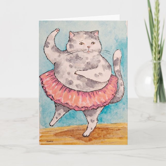 Cat Dancing Get Well card Kort (Framsida)