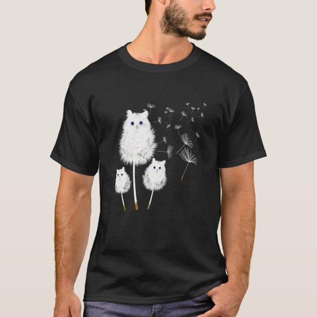 Cat Dandelion Amazing Flower Cat T Shirt (Framsida)