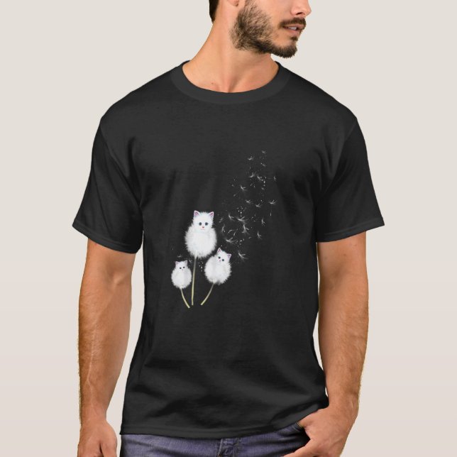Cat Dandelion Flower SKT Shi T Shirt (Framsida)