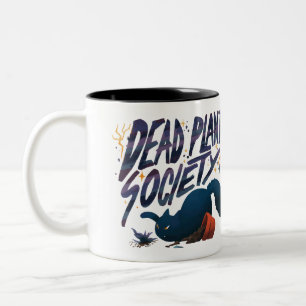 Cat Dead Plant Society Två-Tonad Mugg