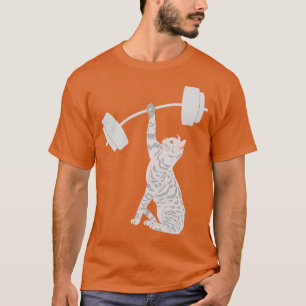 Cat Deadlift Funny Fitness Gym Älskare Cat BarBel T Shirt