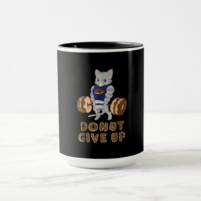 Cat Deadlift Powerlift Donut Gym Mugg (Center)
