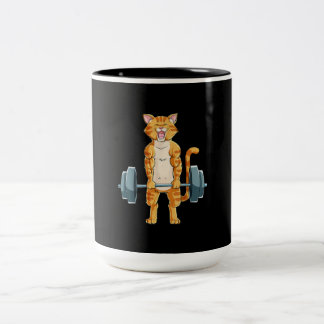 Cat Deadlift Powerlift Gym Lyfte Vikt. Två-Tonad Mugg