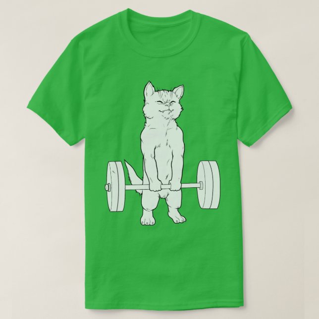 Cat Deadlift Powerlift T Shirt (Design framsida)