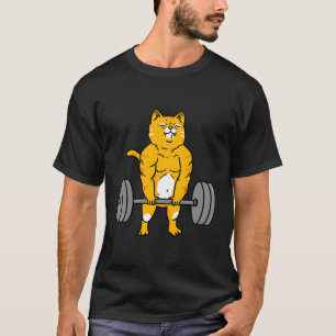 Cat Deadlift viktande katt T Shirt
