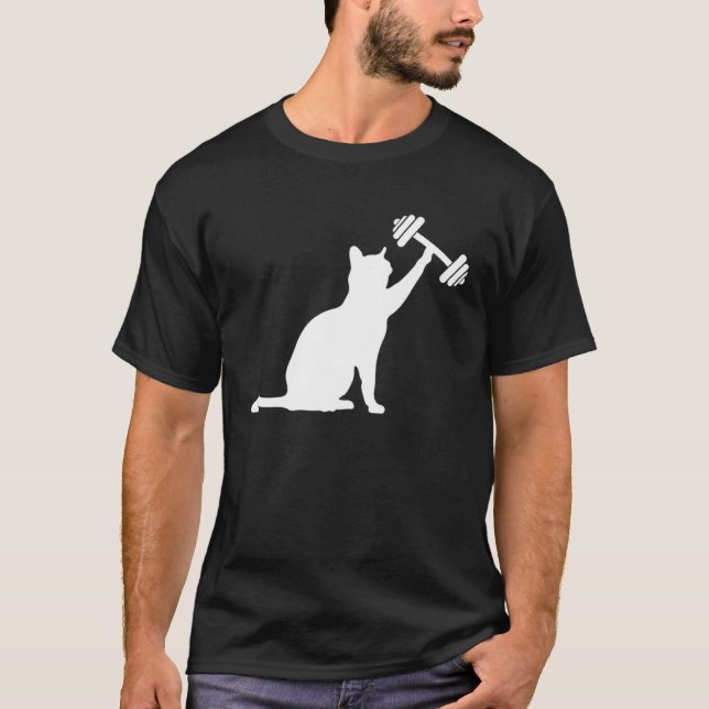 Cat deadlift weightlifting cat powerlifting kitty  t shirt (Framsida)