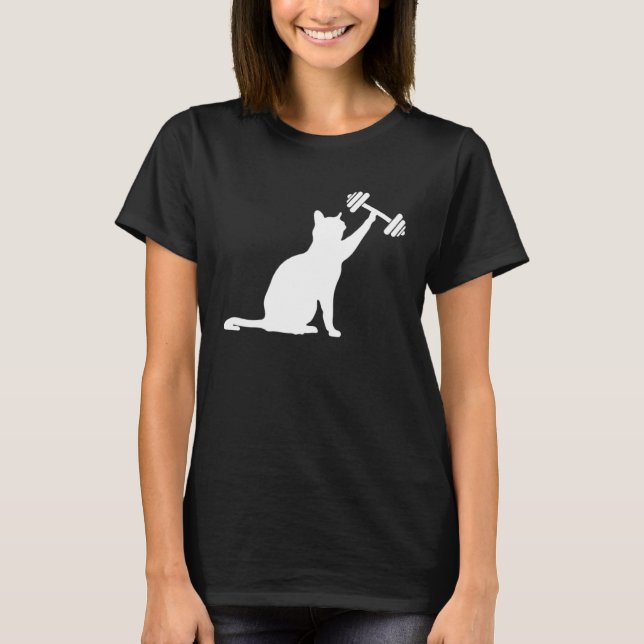 Cat deadlift weightlifting cat powerlifting kitty  t shirt (Framsida)