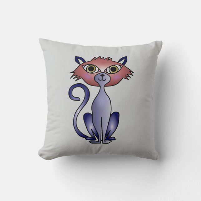 Cat Dekorativ kudde - Crazy Cat ThLED Gift (Framsida)