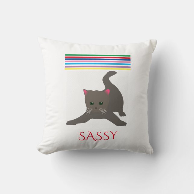 CAT dekorativ kudde. Personlig namn. Kudde (Framsida)