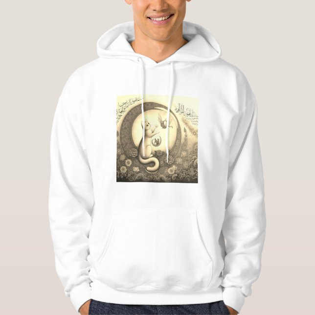 Cat Design Arabiska Hoodie (Framsida)