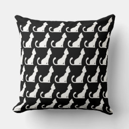 Cat Design Black Dekorativ kudde