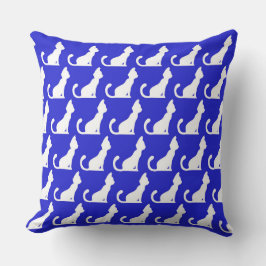 Cat Design Blue Dekorativ kudde