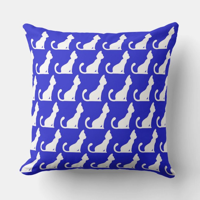 Cat Design Blue Dekorativ kudde (Framsida)