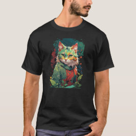 Cat Design Cute Fantasy Färg Stänk T Shirt