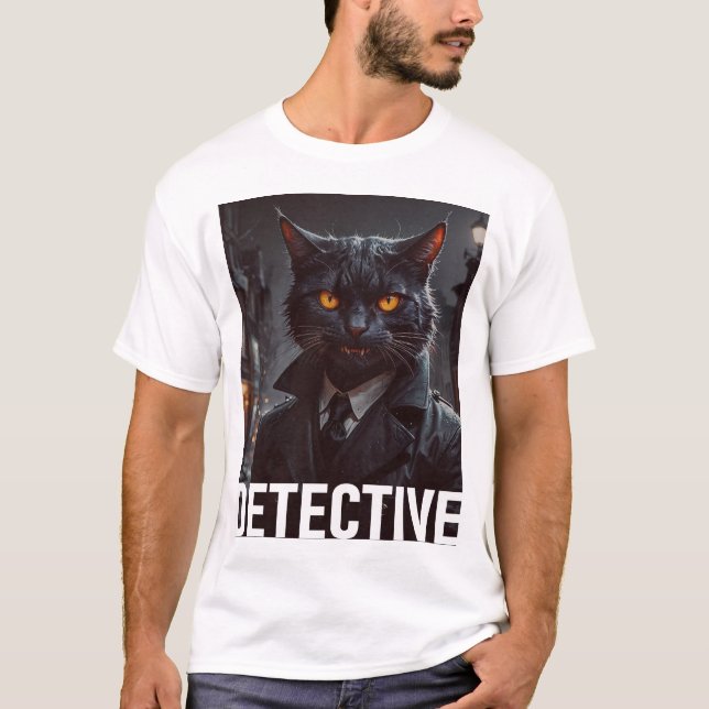 Cat Detektiv T Shirt (Framsida)