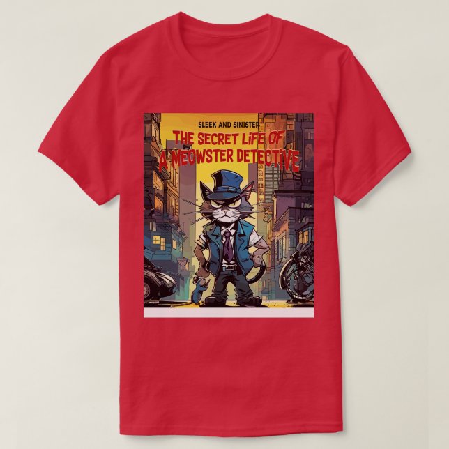 Cat Detektiv T Shirt (Design framsida)