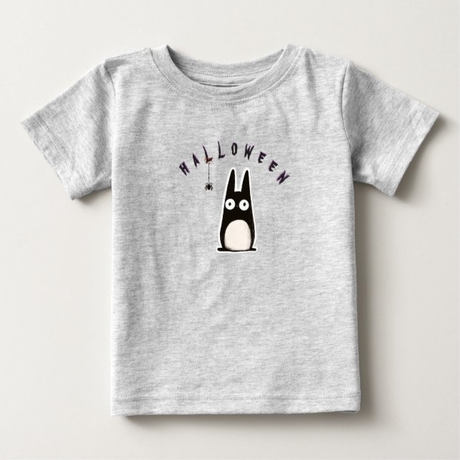 cat d'Halloween + spider, personalized T Shirt (Framsida)
