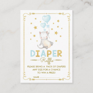 Cat Diaper Raffle Boy Kitten Blue Guld Baby Tilläggskort