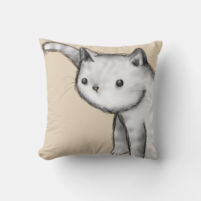 Cat Digital Art Kudde (Framsida)