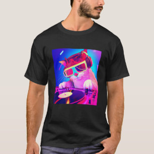 Cat DJ Vaporwave Aesthetic Manar Boys Girls Women  T Shirt