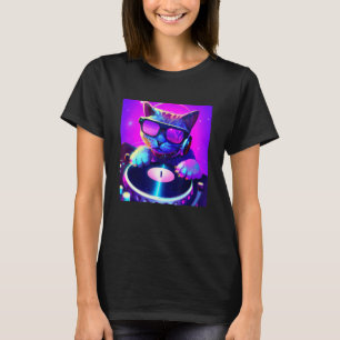 Cat DJ Vaporwave Aesthetic Manar Boys Girls Women T Shirt