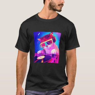 Cat DJ Vaporwave Aesthetic Manar Boys Girls Women  T Shirt