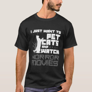 Cat Djurälskare Horror Movie Älskare Gift53 T Shirt