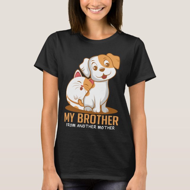 Cat Dog Brother  Animal T Shirt (Framsida)