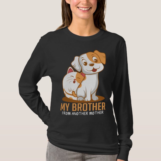 Cat Dog Brother  Animal T Shirt (Framsida)