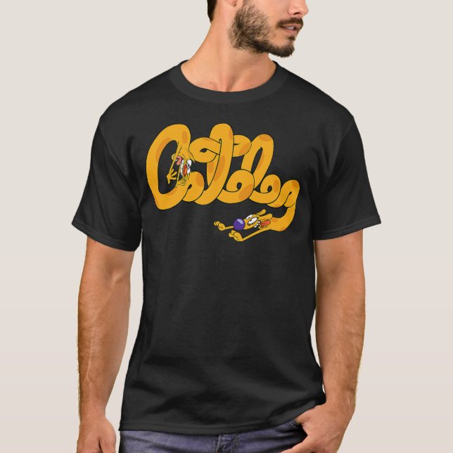 Cat Dog Cursive Nickelodeon T Shirt (Framsida)