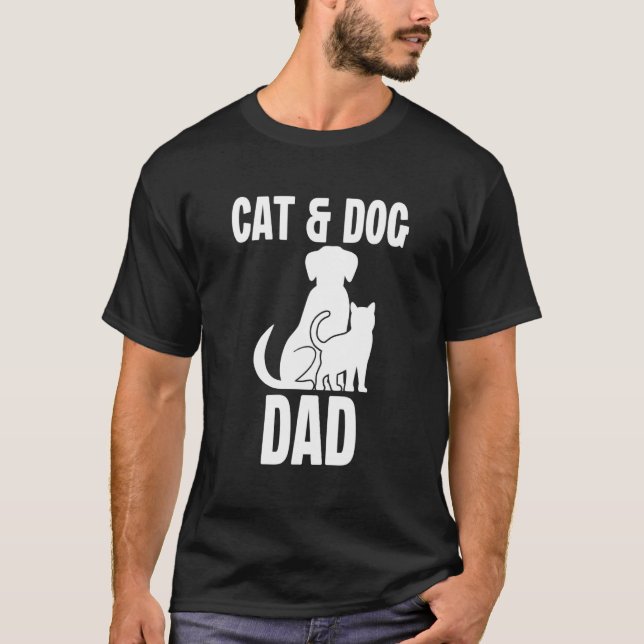 Cat Dog Dad Owner Cute Father Daddy Pet Animal Pap T Shirt (Framsida)