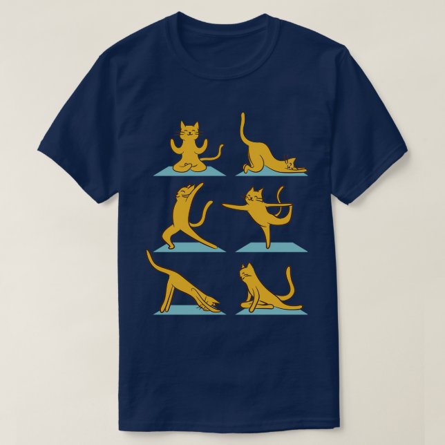 Cat Doing Multiple Yoga Positions Cats Lovers T Shirt (Design framsida)