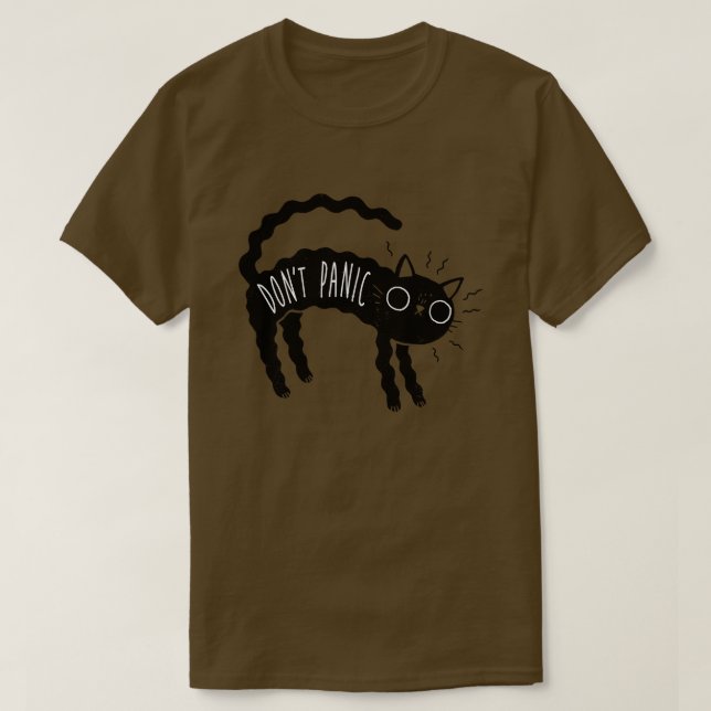 Cat Dont Panic T Shirt (Design framsida)