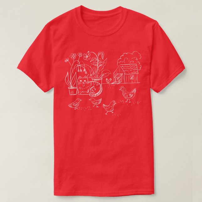 Cat Doodle Cat Farm T Shirt (Design framsida)