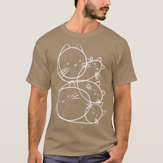 Cat Doodles Linjer av Tobe Fonseca T Shirt (Framsida)