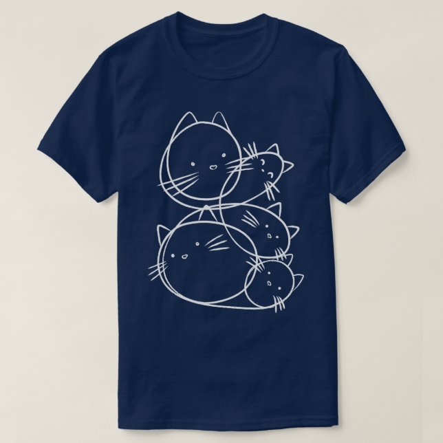 Cat Doodles Linjer av Tobe Fonseca T Shirt (Design framsida)