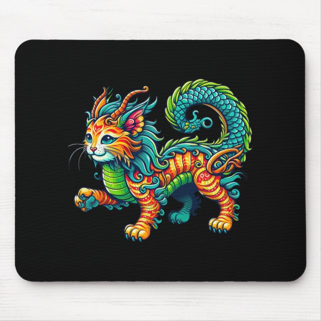 Cat Dragon Happy Chinese New Year 2024 Womens Mens Musmatta (Framsidan)