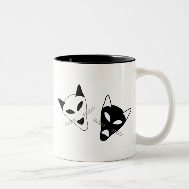 Cat Drama Masks Två-Tonad Mugg (Höger)