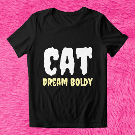 Cat Dream Bolely Funny Retro Personlig Black T Shirt
