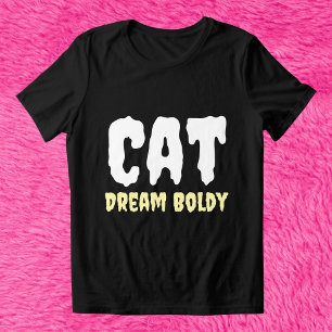 Cat Dream Bolely Funny Retro Personlig Black T Shirt