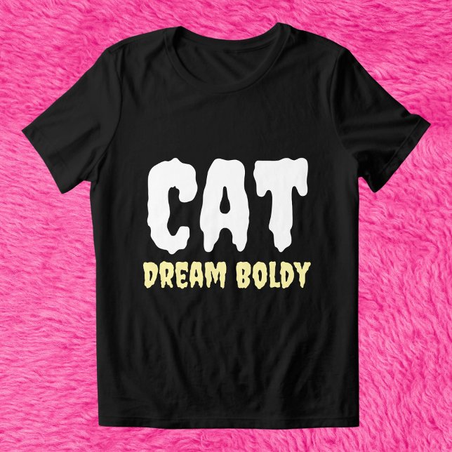 Cat Dream Bolely Funny Retro Personlig Black T Shirt (Skapare uppladdad)