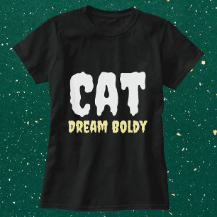 Cat Dream Bolely Funny Simple Personlig Black T Shirt
