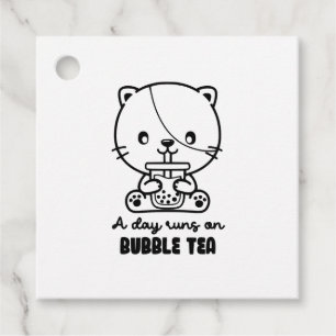 Cat Drink Bubble Tea, Boba Tea Clipart Gåvor Etiketter