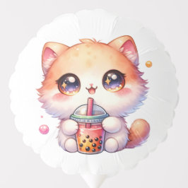 Cat Drinking Boba Cute Bubble Tea