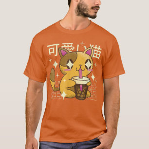 Cat Drinking Bubble Tea Drink Japan T Shirt