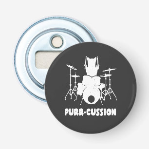 Cat Drummer Purr Cussion Funny Flasköppnare